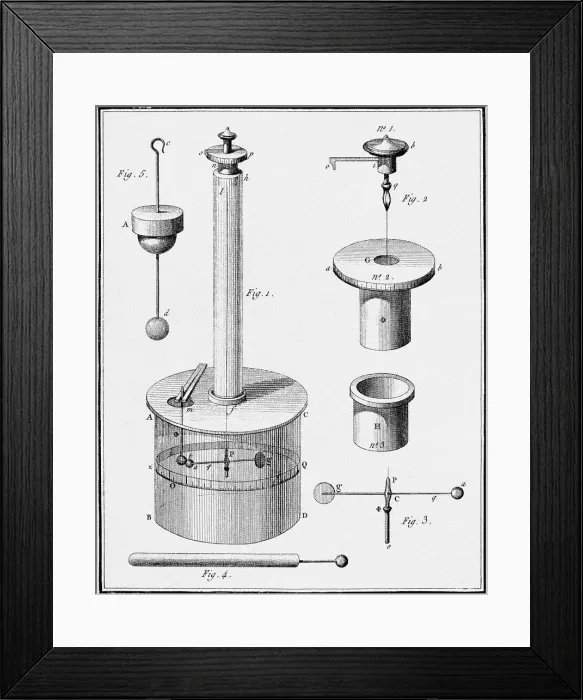 Framed Print : Torsion Balance Illustration Framed Print : Torsion Balance Illustration