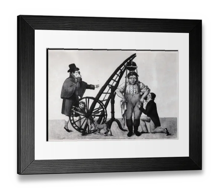 Framed Print : Man W / Trouser-Lifting Suspension Machine Framed Print : Man W / Trouser-Lifting Suspension Machine