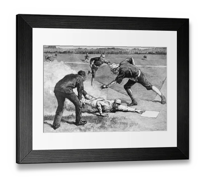 Framed Print : Drawing Of New York Chicago Ball Game