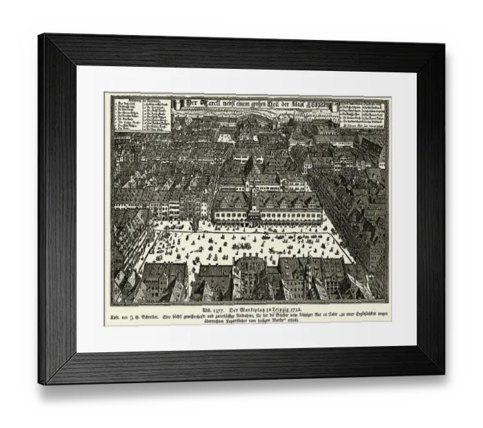 Framed Print : Aerial View Of Leipzig Germany In 1712 Framed Print : Aerial View Of Leipzig Germany In 1712
