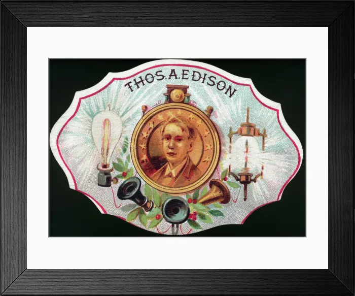 Framed Print : Vintage Thos.A.Edison Product Label Framed Print : Vintage Thos.A.Edison Product Label