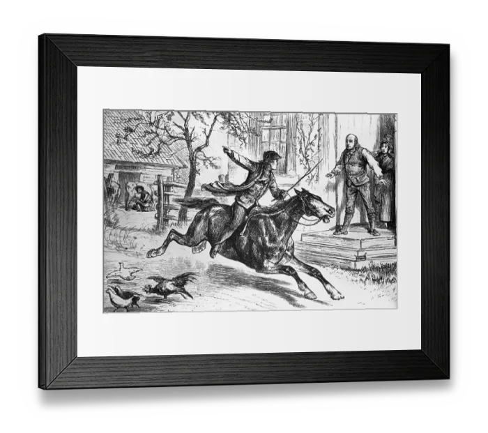 Framed Print : Illus. Of Paul Revere On Horseback Framed Print : Illus. Of Paul Revere On Horseback