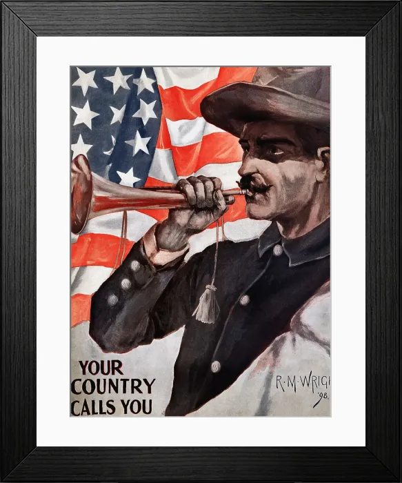 Framed Print : Your Country Calls You Recruitment Poster by R.M. Wright