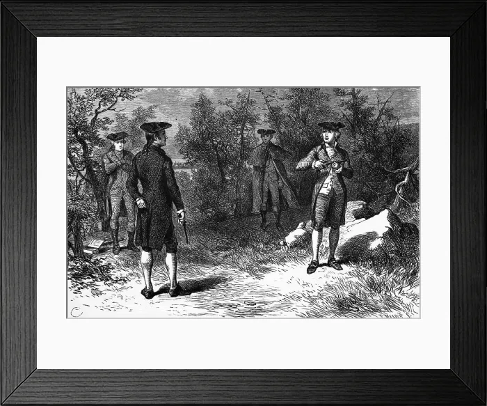 Framed Print : Illustration of Alexander Hamilton and Aaron Burr Preparing to Duel Framed Print : Illustration of Alexander Hamilton and Aaron Burr Preparing to Duel
