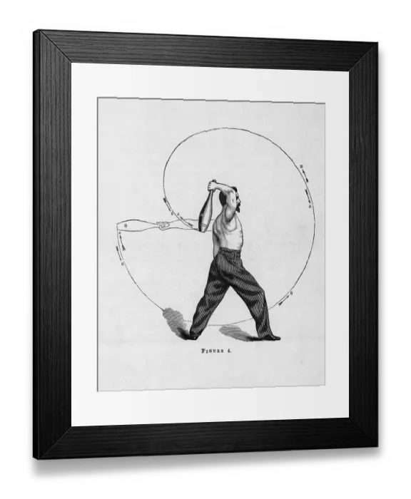 Framed Print : Man Exercising W / Indian Clubs (Illus.) Framed Print : Man Exercising W / Indian Clubs (Illus.)