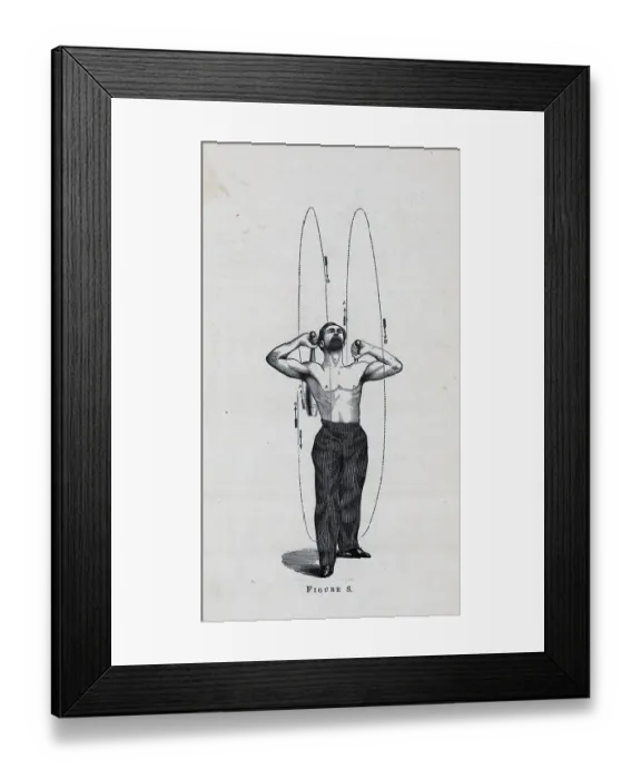 Framed Print : Man Exercising W / Indian Clubs (Illus.) Framed Print : Man Exercising W / Indian Clubs (Illus.)