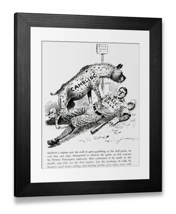 Framed Print : Cartoon;Gambling Wolf Attacking Baseball Framed Print : Cartoon;Gambling Wolf Attacking Baseball