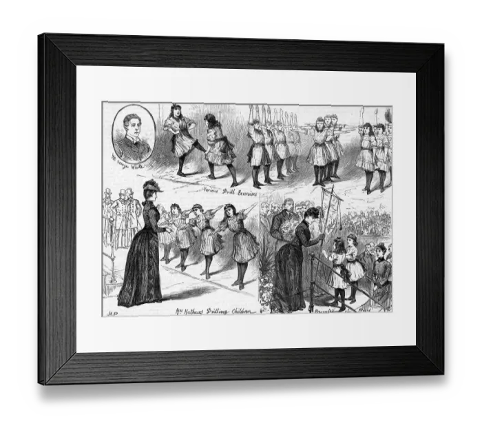 Framed Print : Views Of Children Exercising (Illus.) Framed Print : Views Of Children Exercising (Illus.)
