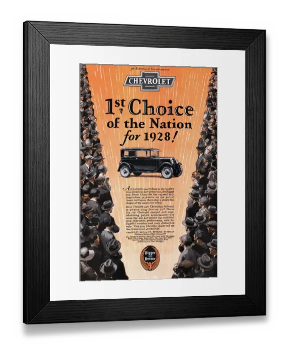 Framed Print : Chevrolet Advertisement 1928