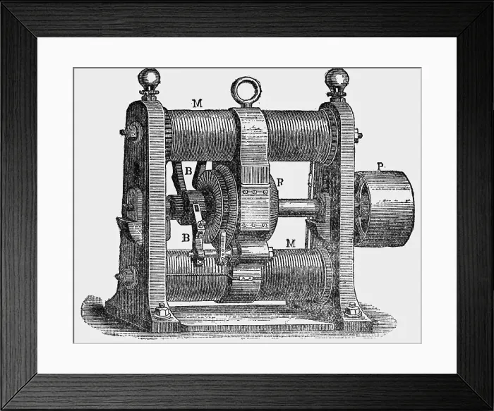 Framed Print : Gramme'S Machine, Workshop Type, 1873