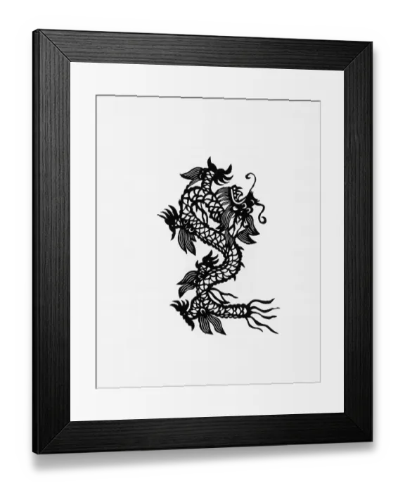 Framed Print : Asian Illustration Of A Dragon Framed Print : Asian Illustration Of A Dragon