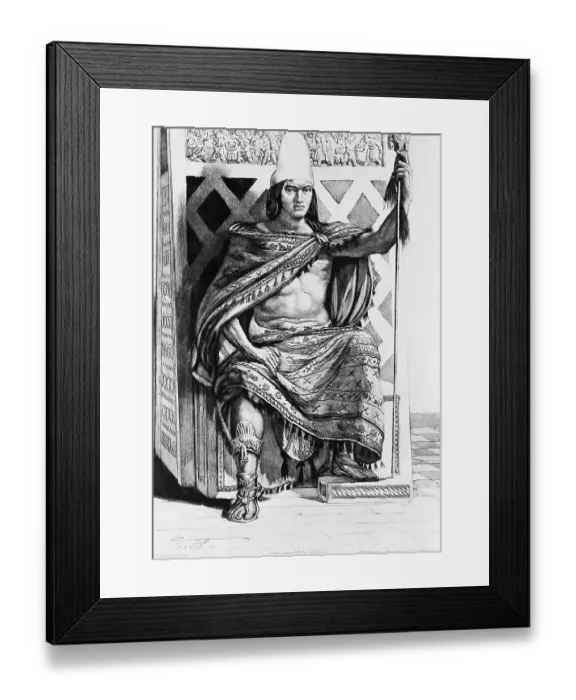 Framed Print : Illustrated Portrait Of Montezuma Framed Print : Illustrated Portrait Of Montezuma