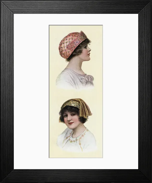 Framed Print : Illustration Of Women'S Hat Styles Framed Print : Illustration Of Women'S Hat Styles