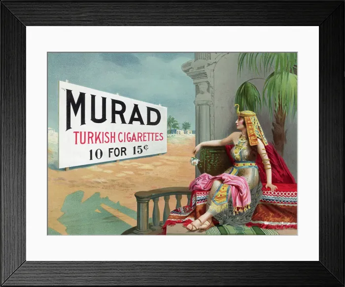 Framed Print : Illustrated Advertisement for Murad Cigarettes Framed Print : Illustrated Advertisement for Murad Cigarettes