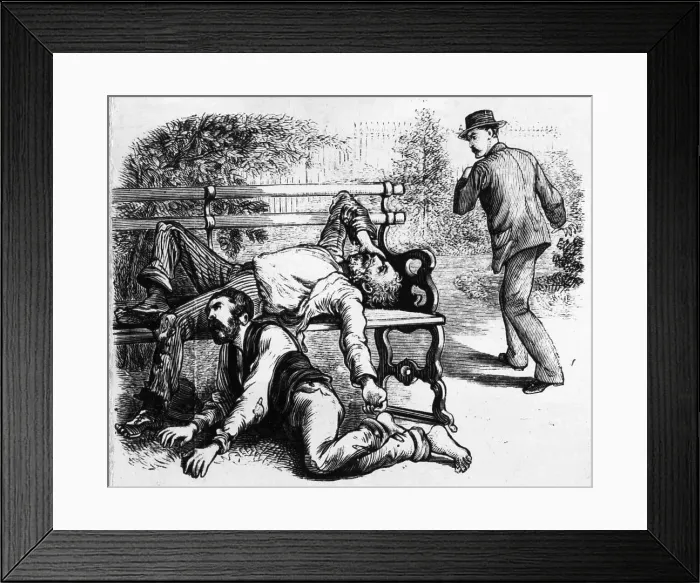Framed Print : Two Men Dying On A Park Bench Framed Print : Two Men Dying On A Park Bench