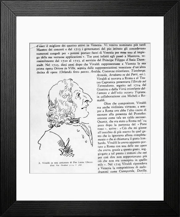 Framed Print : Charicature Of Antonio Vivaldi Framed Print : Charicature Of Antonio Vivaldi
