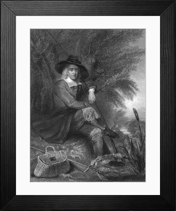 Framed Print : Engraving of Izaak Walton with Fishing Gear Framed Print : Engraving of Izaak Walton with Fishing Gear