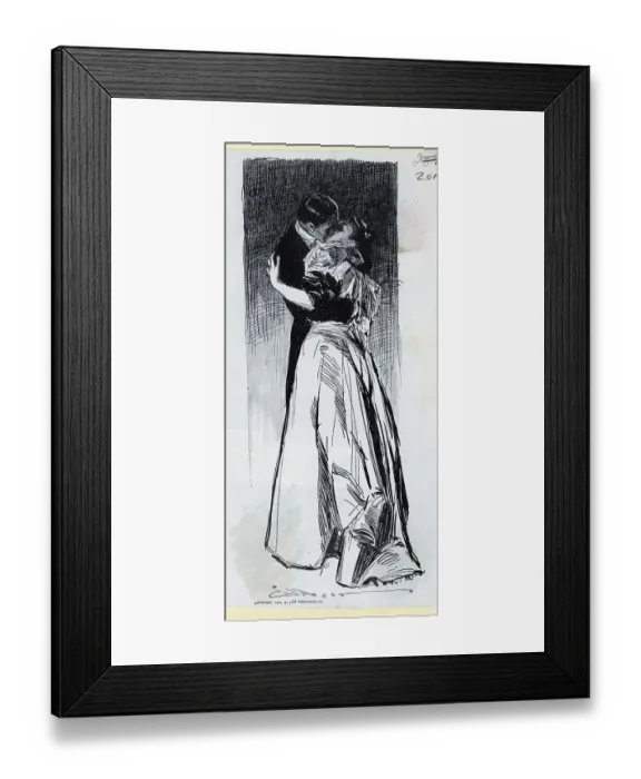 Framed Print : Man And Woman Kissing Framed Print : Man And Woman Kissing