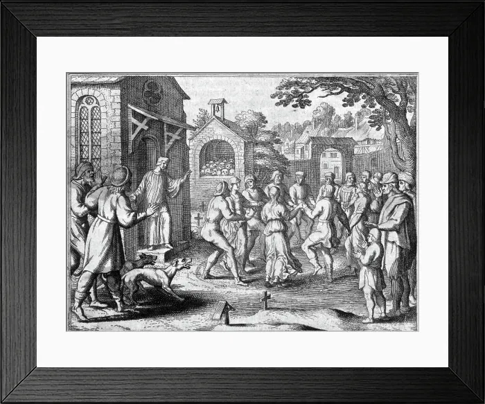 Framed Print : Print of Dancing Mania In Europe During Plague Framed Print : Print of Dancing Mania In Europe During Plague