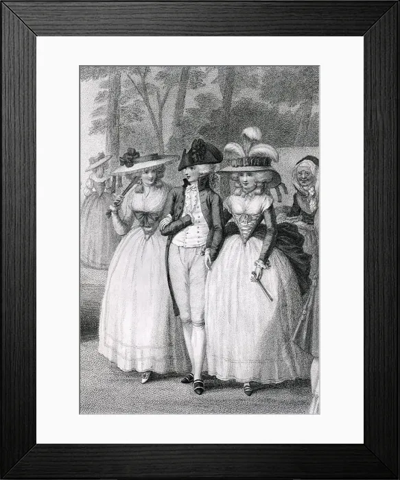 Framed Print : English Gentleman With Female Companions Framed Print : English Gentleman With Female Companions