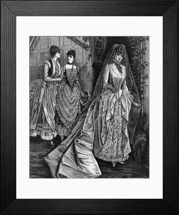 Framed Print : Illustration Showing Bridal Attire Framed Print : Illustration Showing Bridal Attire
