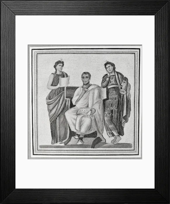 Framed Print : Virgil And Two Muses Clio And Melpomene Framed Print : Virgil And Two Muses Clio And Melpomene