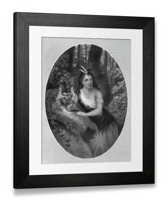 Framed Print : Portrait of Princess Pocahontas