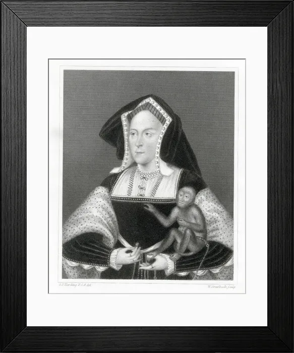 Framed Print : Katherine Of Arragon Holding A Monkey Framed Print : Katherine Of Arragon Holding A Monkey