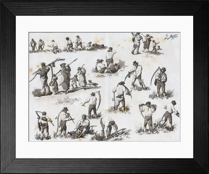 Framed Print : Harvesting Scenes Reapers With Scythes Framed Print : Harvesting Scenes Reapers With Scythes
