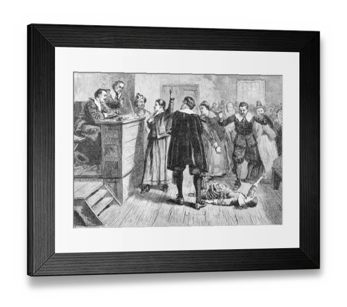Framed Print : Witchcraft at Salem Village Book Illustration Framed Print : Witchcraft at Salem Village Book Illustration