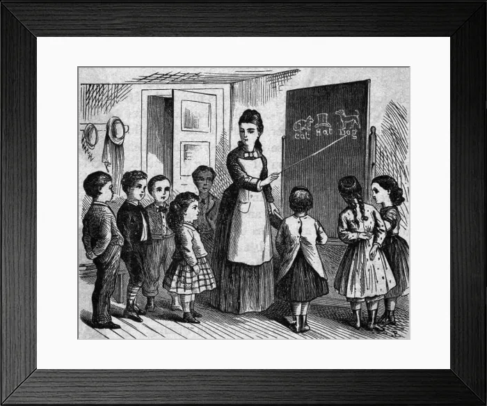 Framed Print : Teacher at Chalkboard Framed Print : Teacher at Chalkboard