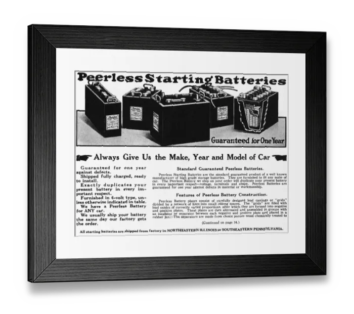 Framed Print : Car Battery Advertisement Framed Print : Car Battery Advertisement