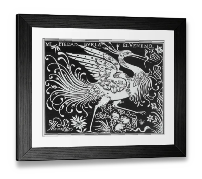 Framed Print : Illustration Of Heron Bird Framed Print : Illustration Of Heron Bird
