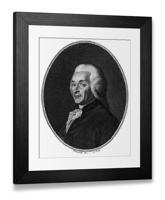 Framed Print : Engraved Portrait Of J.I. Guillotin