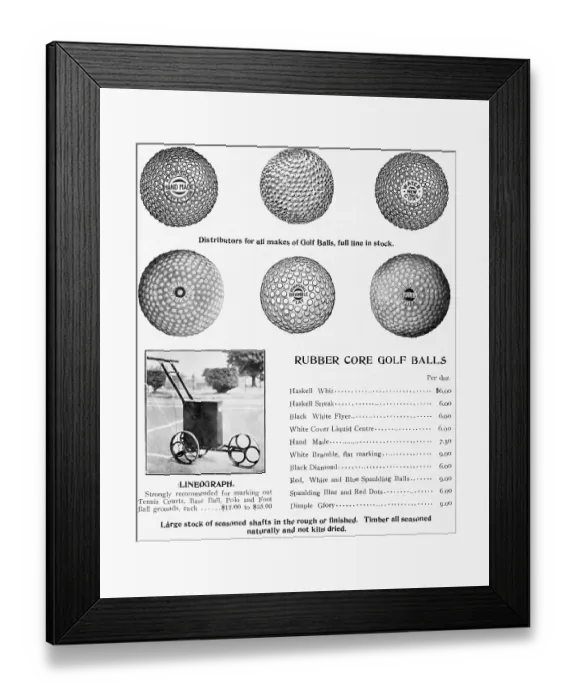 Framed Print : Catalog Illustration of Golf Balls Framed Print : Catalog Illustration of Golf Balls