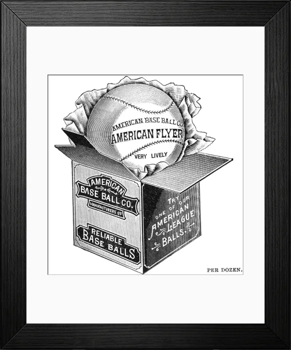 Framed Print : Catalog Illustration of an American Flyer Baseball Framed Print : Catalog Illustration of an American Flyer Baseball