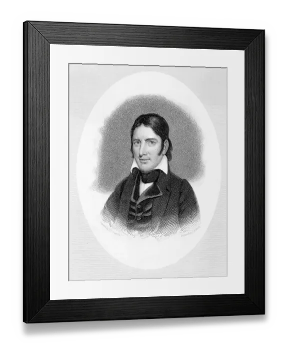 Framed Print : Portrait of Frontiersman David Crockett