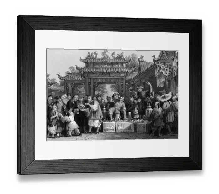 Framed Print : Illus. Doctor Selling Remedies On Street Framed Print : Illus. Doctor Selling Remedies On Street