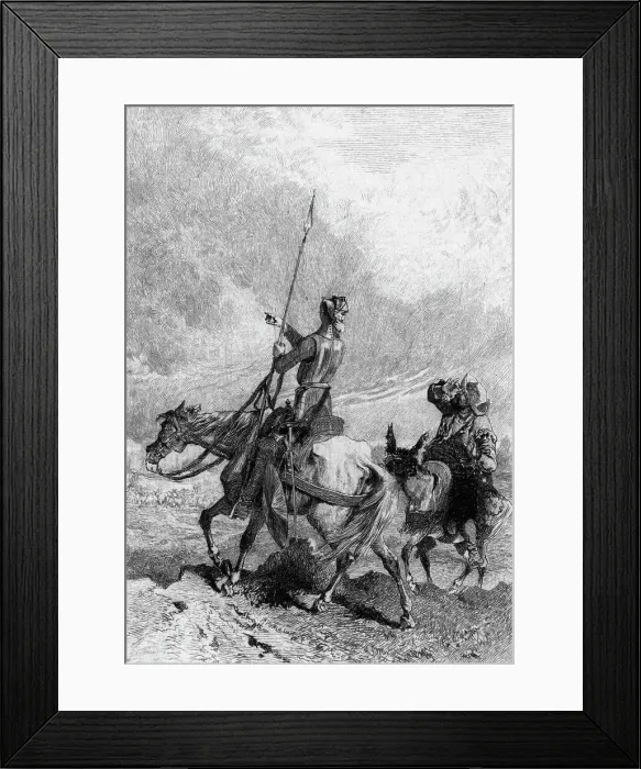 Framed Print : Illustration / Don Quixote;Men On Horses