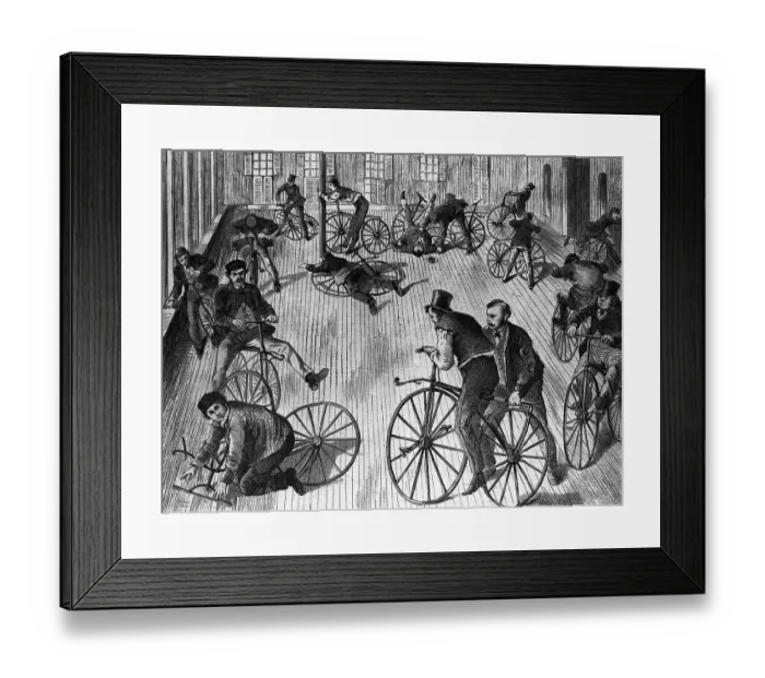 Framed Print : Scene In A Velocipede Riding School Framed Print : Scene In A Velocipede Riding School