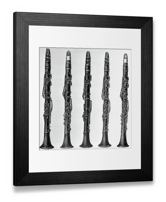 Framed Print : Engravings Of Five Different Clarinets Framed Print : Engravings Of Five Different Clarinets