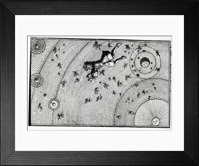 Framed Print : Man In Space, Engraving Framed Print : Man In Space, Engraving