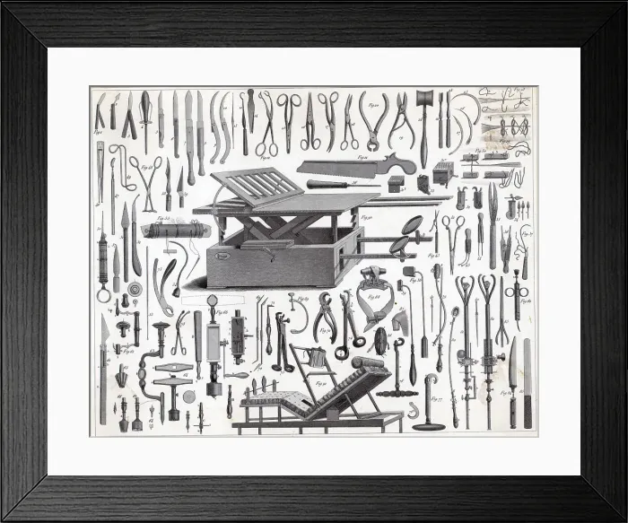 Framed Print : Nineteenth Century Surgeons Armentarium