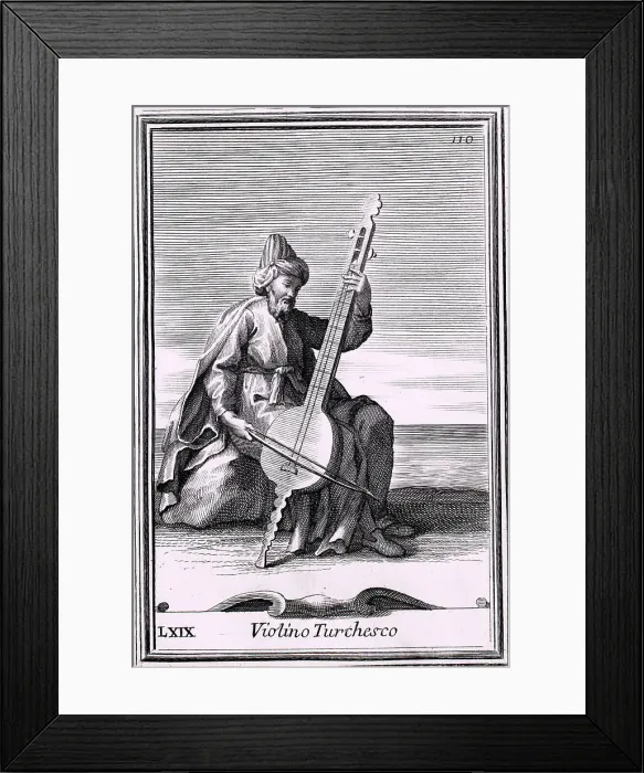 Framed Print : Engraving Of Turkish Violin Player Framed Print : Engraving Of Turkish Violin Player