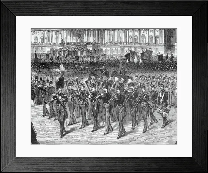 Framed Print : Military Band Marching In Front Capitol Framed Print : Military Band Marching In Front Capitol