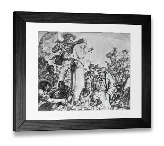 Framed Print : English Cartoon On US Slave Conditons