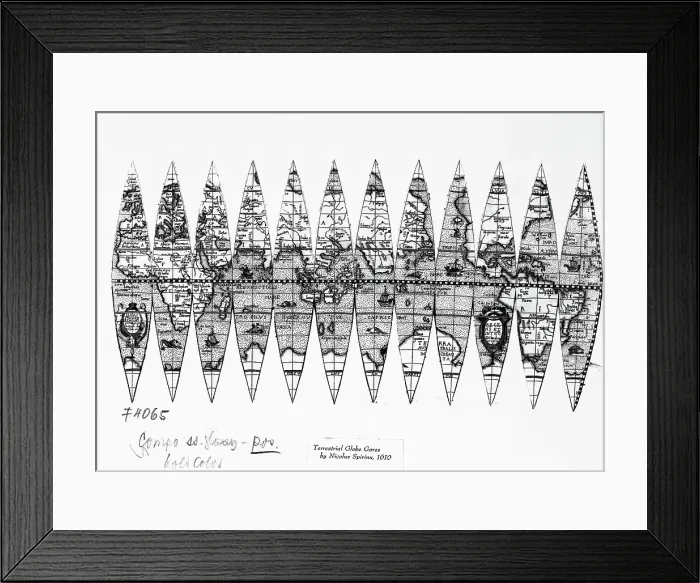 Framed Print : World Map In Gore Form Framed Print : World Map In Gore Form