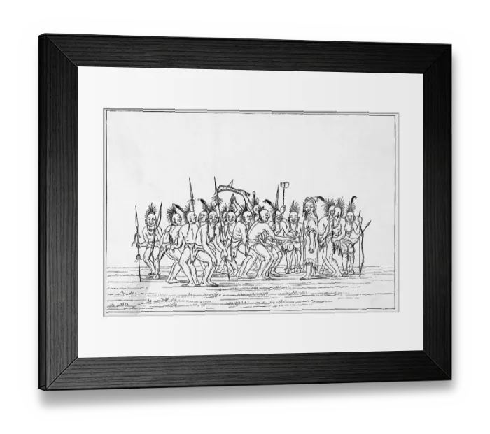 Framed Print : Dance to the Berdashe after George Catlin Framed Print : Dance to the Berdashe after George Catlin