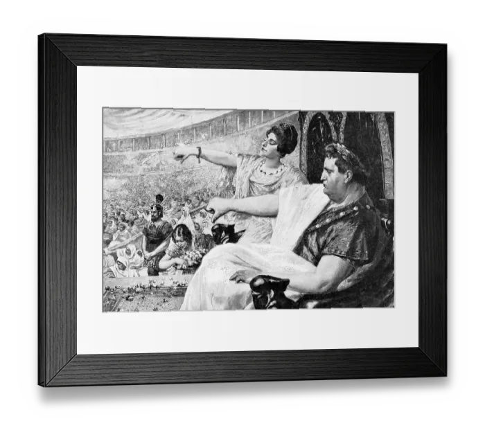Framed Print : Illustration Showing the Emperor Nero Giving the Thumbs Down Signal Framed Print : Illustration Showing the Emperor Nero Giving the Thumbs Down Signal
