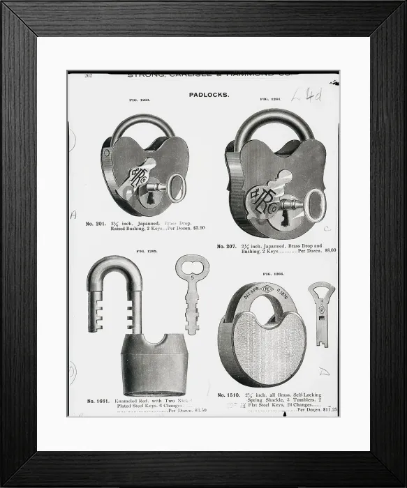 Framed Print : Composite Page Of Padlocks Framed Print : Composite Page Of Padlocks